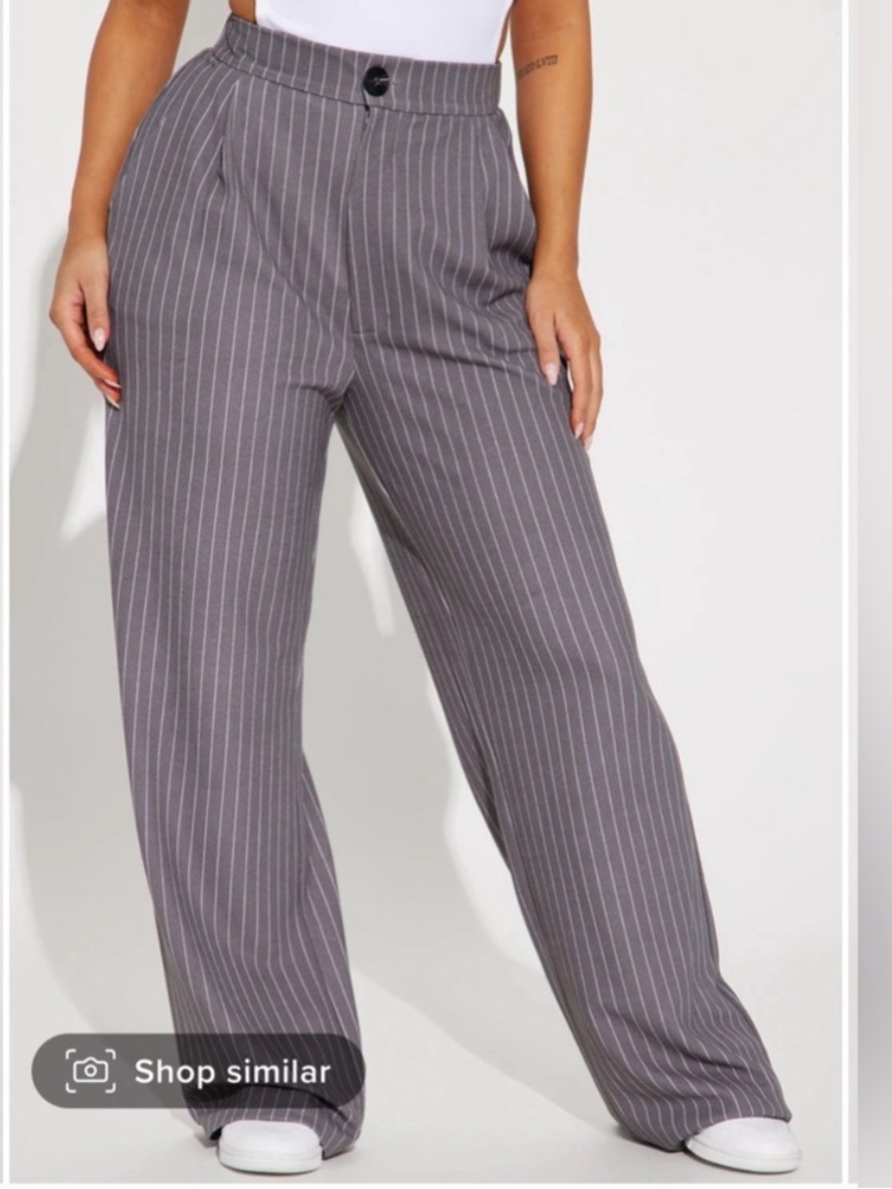 Gray Pinstripe Dress Pants